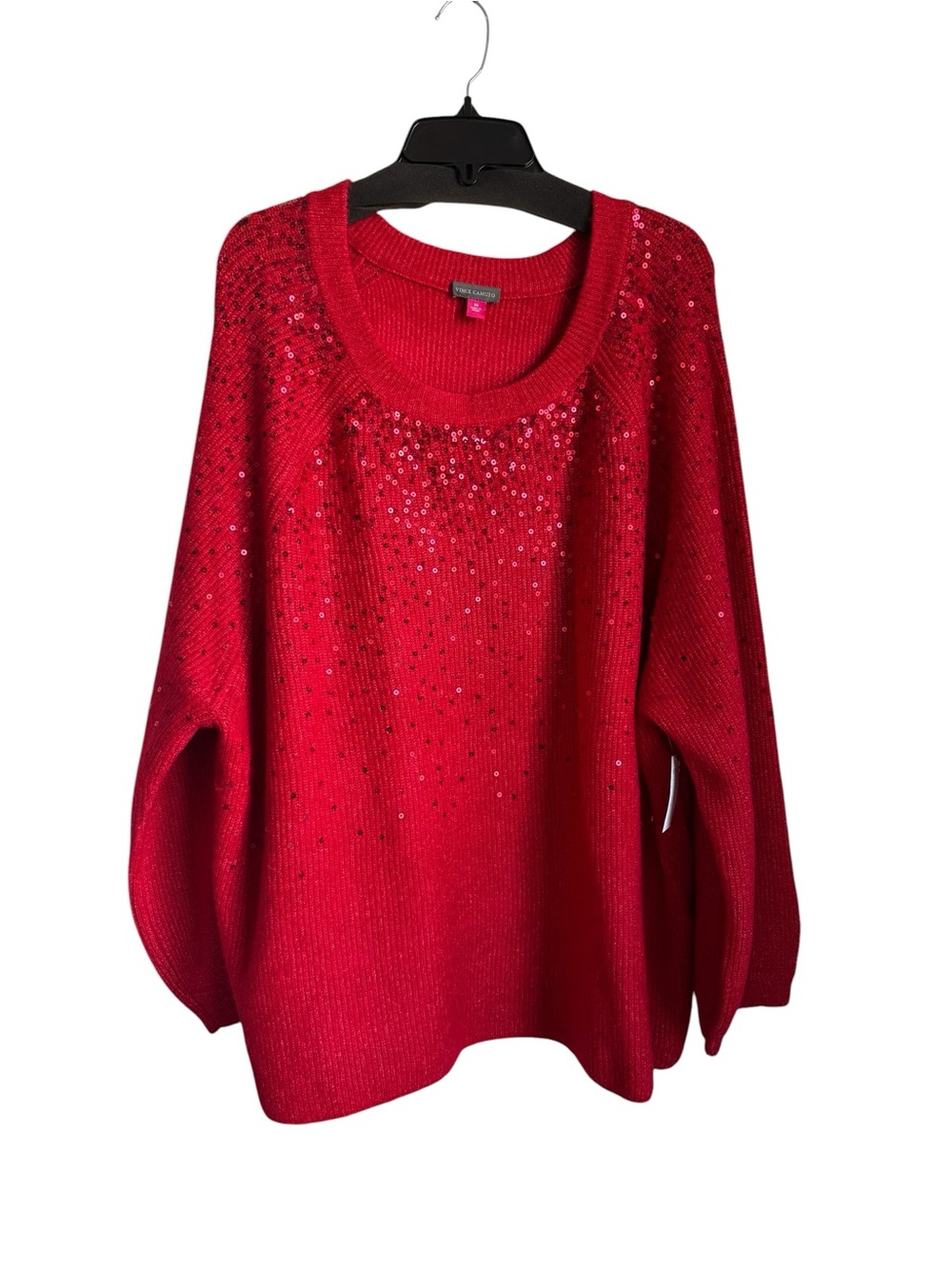 NWT Vince Camuto Red Sequin Embellished Sweater